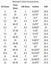 international shoe size conversion chart ladies