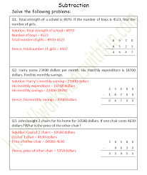 maths class 4 subtraction word problems worksheet 6 answer