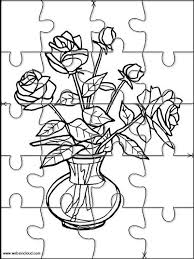 Colorier ou peindre chaque morceau puis les découper et les coller sur un carton rigide 160 g. Imprimer Vases A Fleurs Puzzle 26