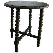 Antique Round Side Table From The 19th Century Wood With Turned Legs Round Side Table Side Table Wood Cocktail Table