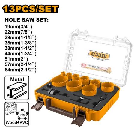 Jeu de 13 scies cloches bimétalliques avec étui AKH0132 ING-AC