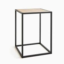 Modern luxurious black / white square side table 1 drawer end table stainless steel in gold. Tower Black Side Table Unison