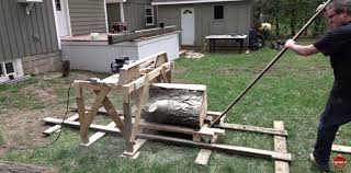 The bandsaw, a gantry that holds it horizontally, and. Cut Your Own Wood Slabs With A Diy Band Saw Mill
