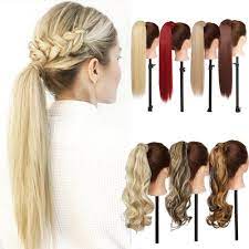 S Noilite Long Straight Curly Ponytail Extension Wrap Around Synthetic Clip In Hair Extensions Hairpiece Binding For Women Walmart Com Straight Blonde Hair Clip In Hair Pieces Hair Pieces