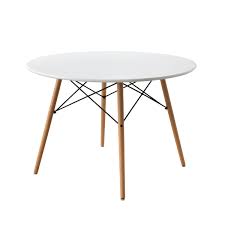 Some links in this article are affiliate links meaning, i may get a small commission if you building a custom set of mid century modern bedside tables for an atlanta client. Mainstays 42 Round Modern Dining Table Mid Century Style Beech And White Color Walmart Com Walmart Com
