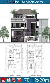 This house plan has a hall drawing kitchen store study room along with 3 bedrooms. House Plans 12mx20m With 7 Bedrooms In 2021 House Construction Plan Bungalow House Design My House Plans