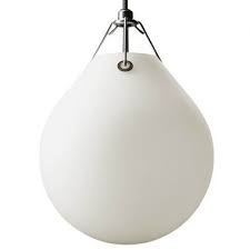 Outdoor pendant includes hardware, installation instructions, 5 inch diameter ceiling plate, and 3 foot chain for hanging adjustments. Louis Poulsen Moser Modern Handblown Frosted Glass Pendant Lamp Stardust
