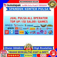 Spanduk konter hp bahan flexi 80 gram ukuran 60x160 (bisa request rubah ukuran dengan harga menyesuaikan. Jual Spanduk Jualan Pulsa Banner Jadi Langsung Pasang Dan Siap Jualan Di Lapak Cv Pondok Gaul Kreatif Bukalapak