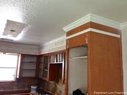 Covering Fur Down The Space Above The Cabinets Kitchen Soffit Kitchen Cabinet Crown Molding Crown Moulding Kitchen Cabinets