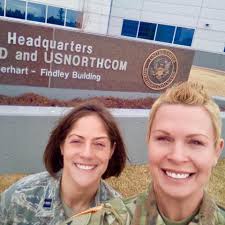 U.S. Air Force MSgt. Nicole Orozco, 334th Training Squadron military  training leader, poses with other female members of the 334th TRS at  Keesler AFB, Mississippi, Feb. 28, 2023."
