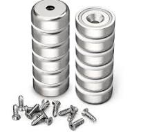 Neodymium Round Base Cup Magnets with Heavy Duty Countersunk ...