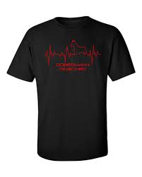 Dobermann T Shirt Pinscher Heartbeat Dog Lover Breed Black Best Friend Puppy New Online Buy T Shirt Best T Shirt Shop Online From Global78 12 7