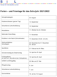 ferienplan schule fur individuelles lernen