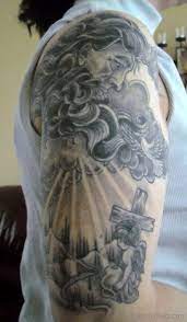 If you're wondering which cloud tattoo design would suit you the best, this one would be in the running. 66 Phenomenal Clouds Tattoos On Shoulder