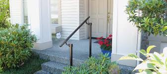 Exterior stairs must have lighting at the stair's top landing while interior stairs require lighting at the top and bottom of the stairs. Outdoor Stair Railing Kit Buy Step Handrail Online Simplified Building