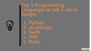 5 Best Programming Languages To Get A Sofware Developer Job In Google In 2020 Programming Languages Learn Javascript Language