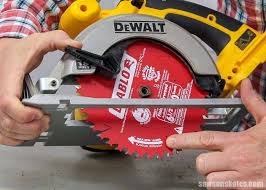 Most power saws require you to twist the nut in the direction that the blade cuts to loosen it. What A Great Tutorial For The Circular Saw I Just Learned The Arrow Printed On The Blade Needs To Point Towards Th Circular Saw Blades Diy Table Saw Table Saw