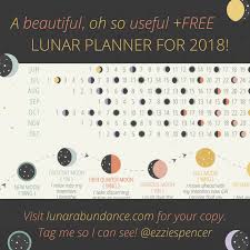 lunar abundance planner moon chart 2018 lunar abundance by