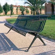 Contemporary Public Bench In Metal With Backrest Lisbonne Area Mobilier Banc Exterieur Lisbonne