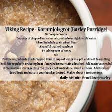 Viking Recipe Kornmjolsgrot Barley Porridge Viking Food Medieval Recipes Scandinavian Food