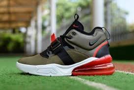 Nike Air Force 270 Medium Olive Challenge Red Sail Black Ah6772 200 Mens Sneakers Safari Nike Air Nike Mens Nike Air