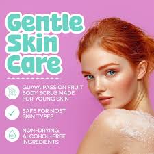 Amazon.com : BeYOUtiful Guava Passion Fruit Body Scrub Exfoliator for Kids  & Teens, Gentle Sugar Exfoliating Scrub, Cruelty-Free, Shea & Sweet Almond  Oil, 16 oz : Beauty & Personal Care