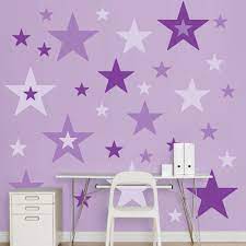 Purple Stars Realbig Wall Decal Star Wall Decals Purple Walls Purple Bedrooms