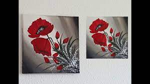 Malen mit acrylfarben für anfänger. Blumen Malen Acryl Rot Leicht Fur Anfanger Easy Flowers Acrylic Painting Red For Beginners Acrylic Painting Flowers Diy Canvas Art Painting Painting Tutorial