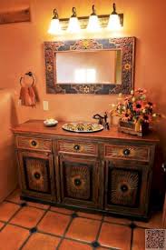 The dominant blue base of the sink works well against the rustic wooden cabinet to which the sink is attached. 150 Beautyful Style Southwestern Decor Ideas Page 151 Of 152 Mexican Home Decor Mexican Restaurant Decor New Mexico Homes Interior