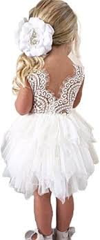 Amazon Com Backless A Line Lace Back Flower Girl Dress 0 6 Month White Clothing Flower Girl Dresses Tutu Flower Girl Dresses Little Girl Tutu