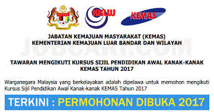 Zm isa, j bacotang, mc mustafa. Tawaran Mengikuti Kursus Sijil Pendidikan Awal Kanak Kanak Kemas Tahun 2017 Baru Dibuka Jobcari Com Jawatan Kosong Terkini