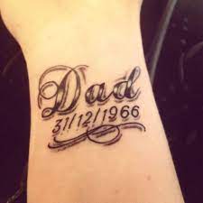 A calligraphic design marked on the back in memory of dad. 50 Dad Memorial Tattoos Ideas Best Designs Canadian Tattoos