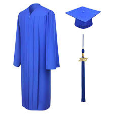 Quick dispatch & timely delivery. Matte Royal Blue High School Cap Gown Tassel Gradshop