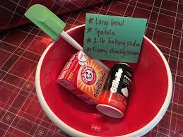 Pour baking soda into a large mixing bowl. Winter Boredom Buster Diy Fake Snow Learning Resources Blog