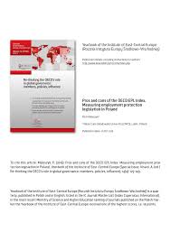 Pdf Pros And Cons Of The Oecd Epl Index Measuring Employment Protection Legislation In Poland