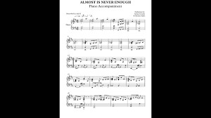 Almost is never enough by ariana grande and nathan sykes. Almost Is Never Enough By Ariana Grande Nathan Sykes Piano Accompaniment Sheets Youtube