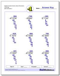 long division with negative numbers
