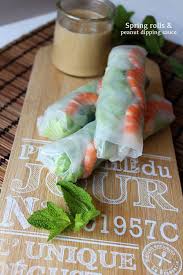 Spring Rolls With Peanut Butter Dipping Sauce Peanut Butter Dipping Sauce Food Spring Rolls