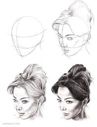 How To Draw A Face 25 Step By Step Drawings And Video Tutorials Drawing Tutorial Face Face Drawing Portrait Drawing