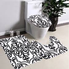 Black And White Bathroom Rug Set Black And White Bathroom Rugs