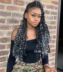 Black And Grey Braids 45 Trendy Goddess Box Braids Hairstyles Page 2 Of 4 Stayglam Box Braids Hairstyles Goddess Braids Hairstyles Braided Hairstyles Easy
