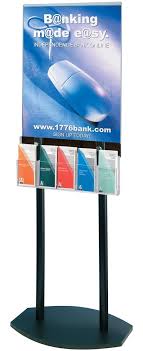 22 X 28 Poster Floor Stand 5 Literature Pockets 4 8 5 W Black Goruntuler Ile
