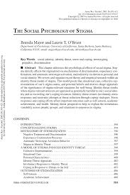 Pdf The Social Psychology Of Stigma