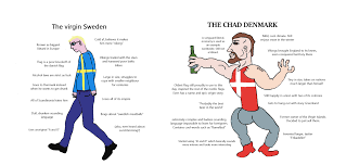 Nu tvingas sverige be omvärlden om hjälp. The Virgin Sweden Vs The Chad Denmark Denmark