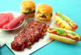 Dollhouse Miniature Bbq Foods For Summer Miniature Food Clay Food Miniature Dollhouse Food