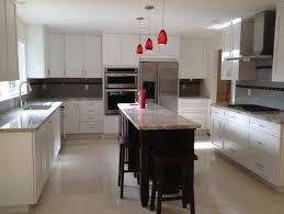 kitchen island red pendant light