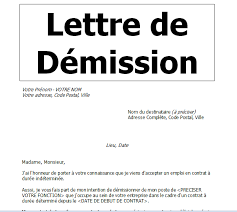Votre contrat de travail peut prévoir un préavis de démission. Modele Lettre De Demission Avec Preavis En Word Doc Cours Genie Civil Outils Livres Exercices Et Videos