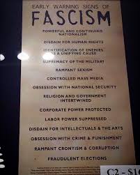The points in the poster are derived from political scientist dr. Hudson Taylor On Twitter Early Warning Signs Of Fascism From The Holocaust Memorial Museum