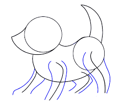 Draw the rear back of the dog. How To Draw A Cartoon Dog Easy Drawing Guides