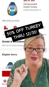 50% off Honeysuckle Frozen Turkey @target thru 12/31! #turkey #turkeydeals  #target #targetdeals #couponing #coupontok #thanksgivingdinner #savemoney  #targetcircle #savvycouponshopper
